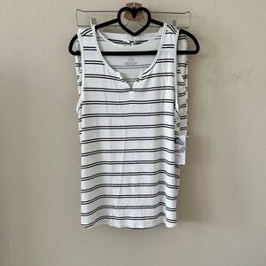 Liz Claiborne Black White Striped Cool & Calm Technology Pajama Set Size S